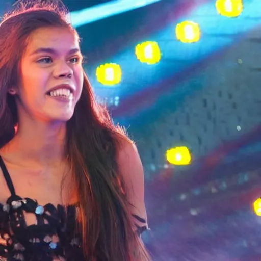 Prompt: olivia rodrigo performing at rock in rio