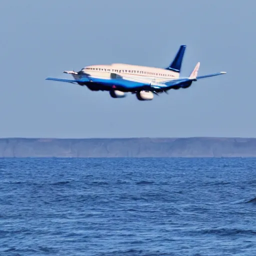 Prompt: an airplane being piloted by a tiny whale