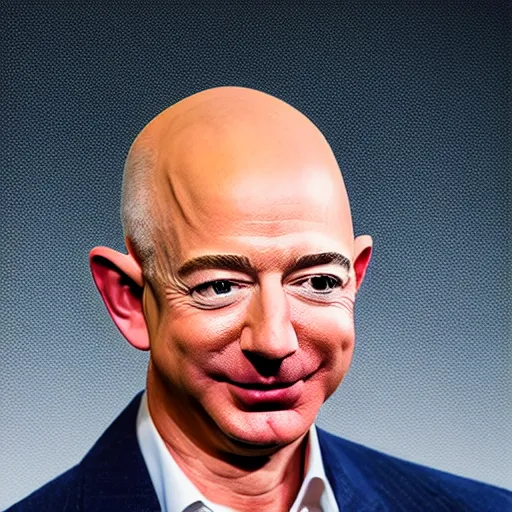 Prompt: A matte painting of Jeff Bezos with a lot of vains on his head, XF IQ4, 150MP, 50mm, F1.4, ISO 200, 1/160s, natural light
