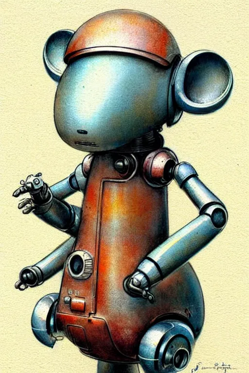 Image similar to ( ( ( ( ( 1 9 5 0 s retro robot mouse. muted colors. ) ) ) ) ) by jean - baptiste monge!!!!!!!!!!!!!!!!!!!!!!!!!!!!!!