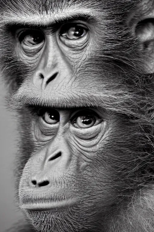 Image similar to photographic portrait of donald trump, monkey man, uhd 8 k fashion photography