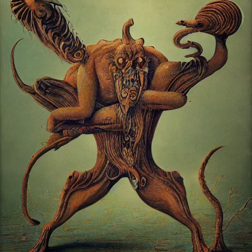 Prompt: surreal bestiary of repressed unconscious emotional creatures