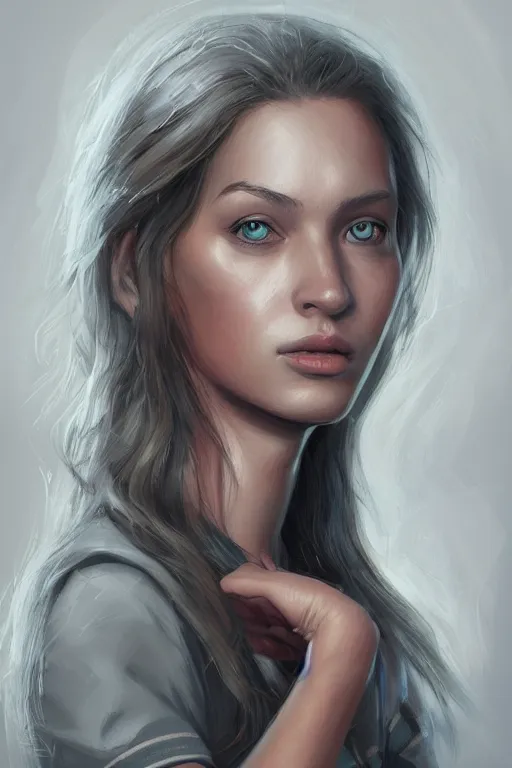 Prompt: a portrait of a beautiful girl, art by Danny Mac, highly detailed, digital painting, artstation, concept art, sharp focus, illustration
