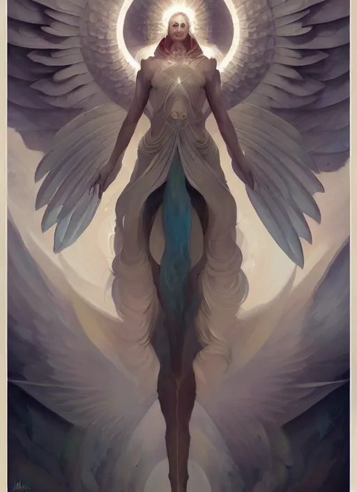 Image similar to archangel metatron detailed illustration by peter mohrbacher and by jon foster trending on artstation