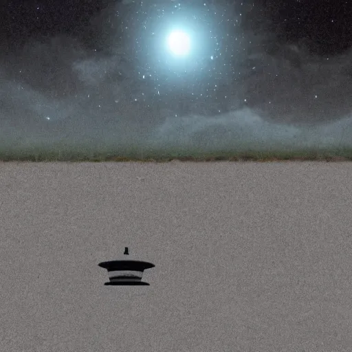 Image similar to realistic ufo sighting photographic evidence with skully in the foreground