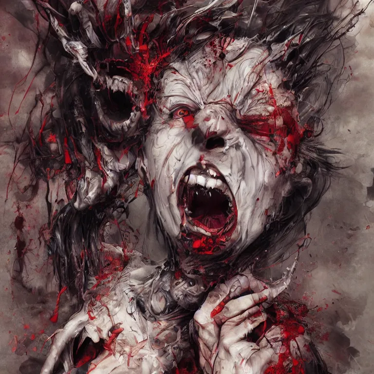 Prompt: screaming japanese demon in the style of adrian ghenie, 3 d render, esao andrews, jenny saville, surrealism, dark art by james jean, ross tran