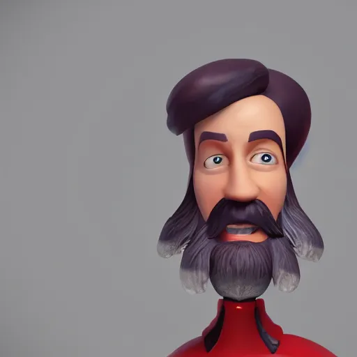 Image similar to rasputin as grubhub character, octane render, depth of field