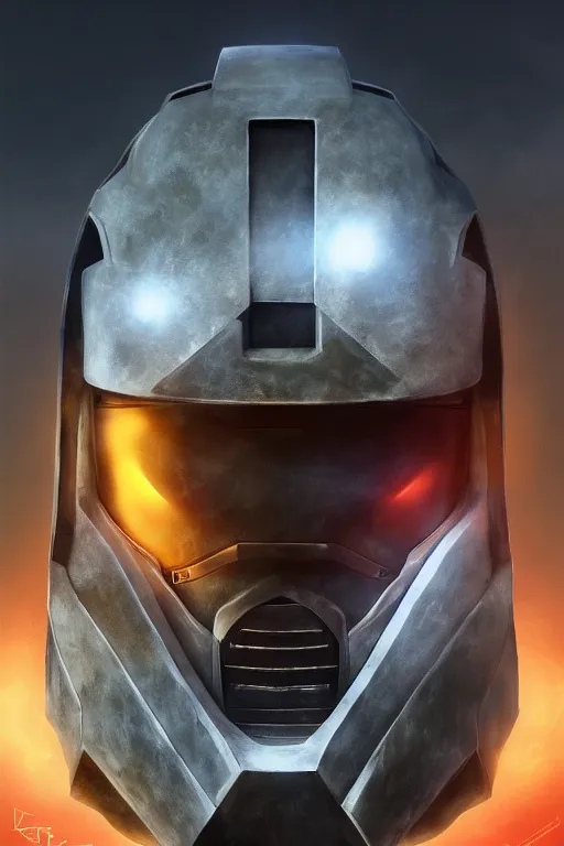 Image similar to robot ninja mask helmet halo master chief radiating a glowing aura global illumination ray tracing hdr fanart arstation by ian pesty and katarzyna da „ bek - chmiel