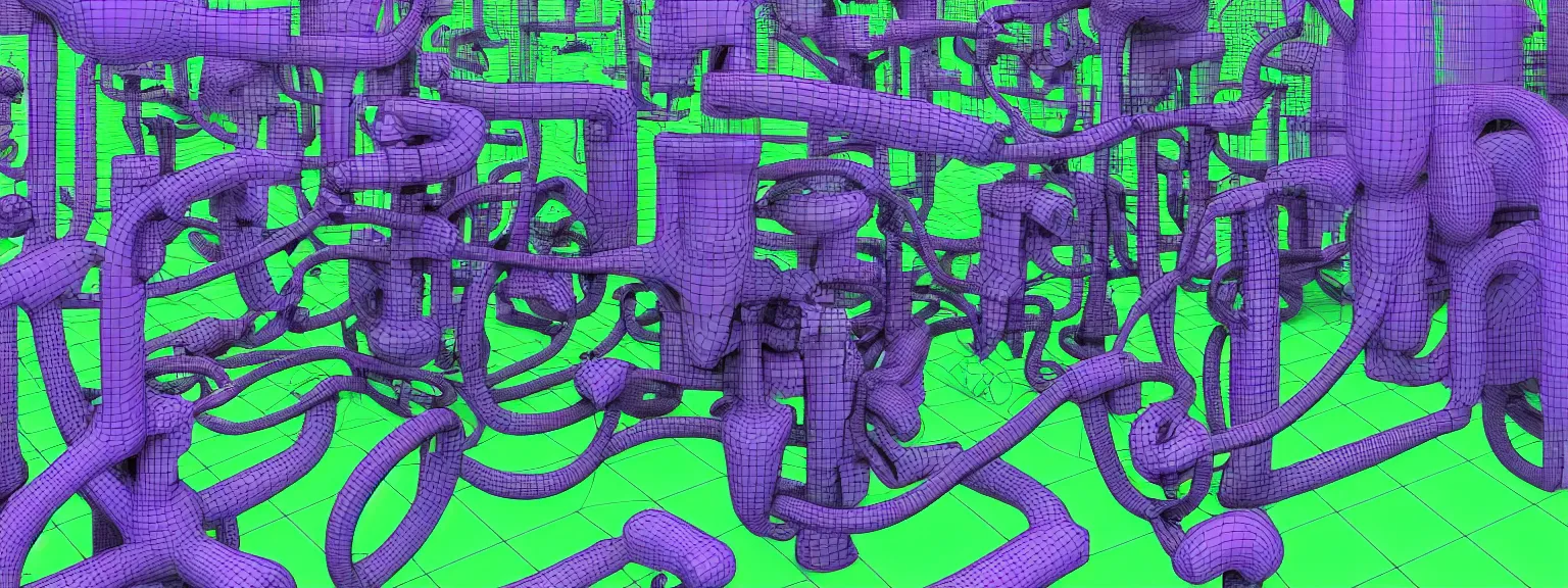 Image similar to a machine for making snake oil, purple and green, highly technical, art by glenn fabry and ed roth, 3 d rendering by beeple, fine detail, 8 k, snake machine