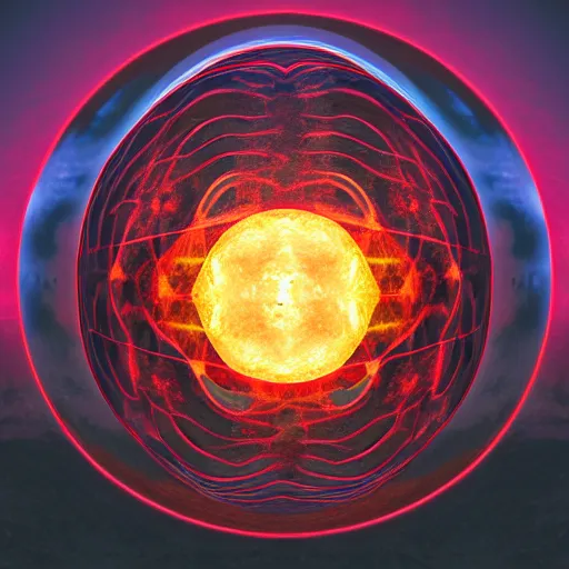 Image similar to water, fire, earth and air in one element, swirling around in a sphere