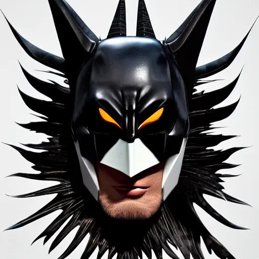 Prompt: jansen ackles as batman, 3 d close - up profile simple portrait punk with mohawk with goat skull. beautiful intricately detailed japanese crow kitsune mask and clasical japanese kimono. betta fish, jellyfish phoenix, bio luminescent, plasma, ice, water, wind, creature, artwork by tooth wu and wlop and beeple and greg rutkowski