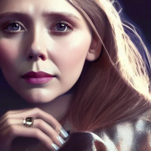 Prompt: elizabeth olsen inspired avant-garde art, deco fashion, highly detailed, photorealistic portrait, bright studio setting, studio lighting, crisp quality and light reflections, unreal engine 5 quality render