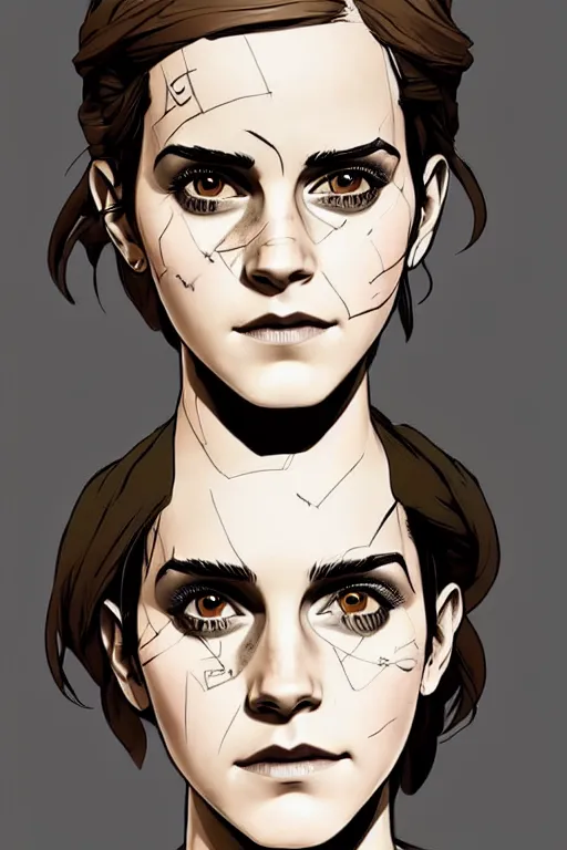 Prompt: a study of a cell shaded protrait of Emma Watson as Borderlands 3 concept art, llustration, post grunge, concept art by josan gonzales and wlop, by james jean, Victo ngai, David Rubín, Mike Mignola, Laurie Greasley, highly detailed, sharp focus, alien, Trending on Artstation, HQ, deviantart, art by artgem