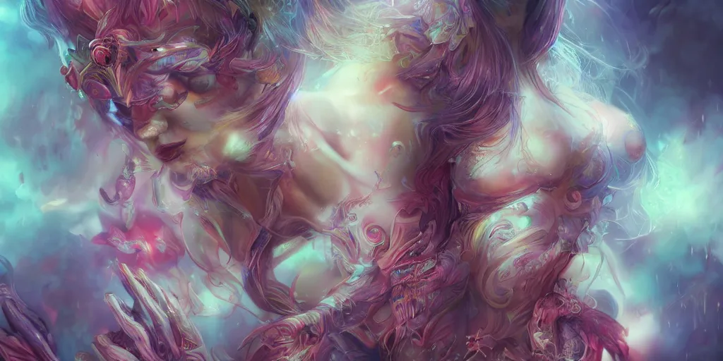 Image similar to dreamscape, female, ross tran, vivid colors, anatomical, highly detailed sculpture, intricate detailed, ommatidia, 8 k, cinematic atmosphere, post - processing