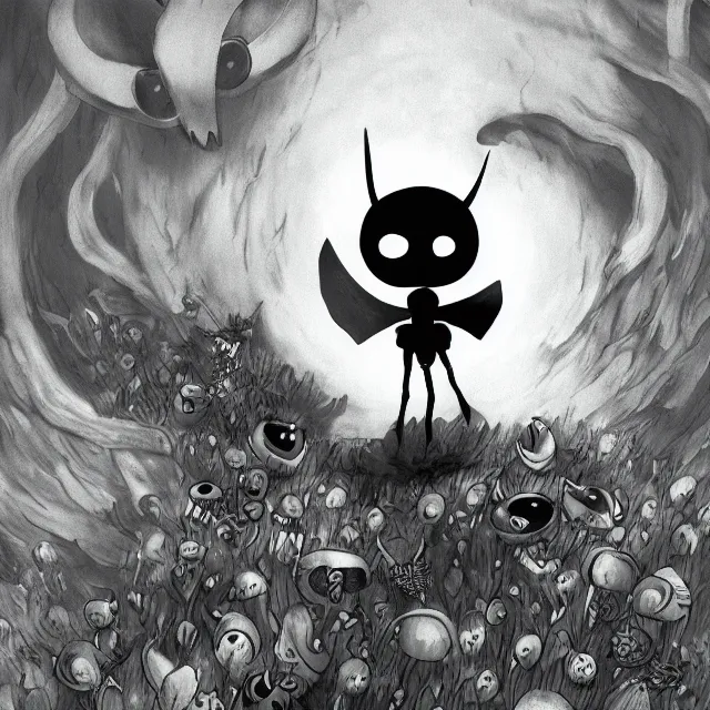 Image similar to hollow knight by ari gibson, album cover