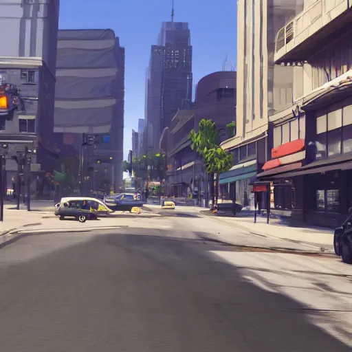 Image similar to concept art Grand Theft Auto downtown Winnipeg, Highly Detailed, Unreal engine 5, HD, 8k, GTX 3090