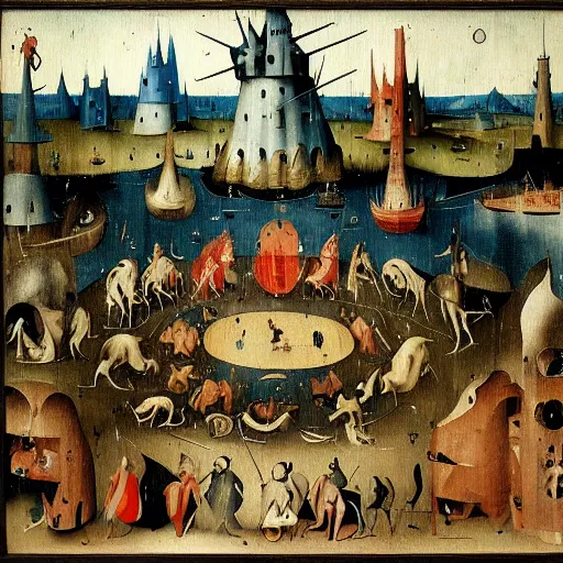 Prompt: a painting by Hieronymous Bosch on steroids