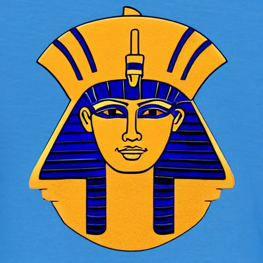 Prompt: a pharaoh with the face of donald trump, majestic, blue, red, powerful