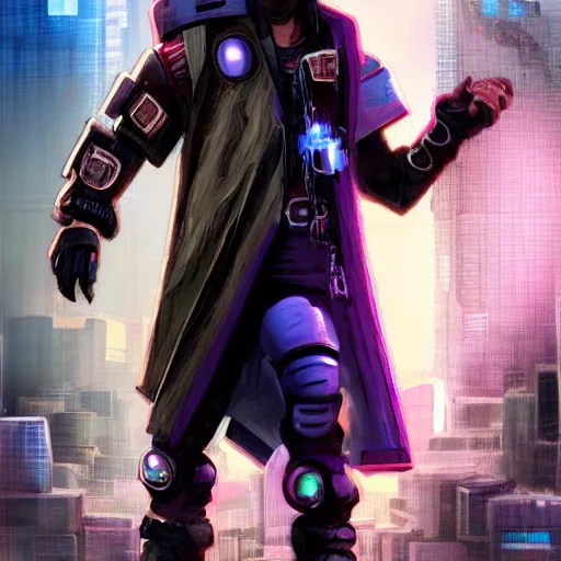 Prompt: jewish cyberpunk warrior,