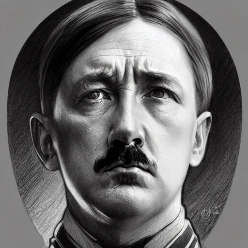 Prompt: amazing lifelike award winning pencil illustration of Adolf Hitler trending on art station artgerm Greg rutkowski alphonse mucha cinematic