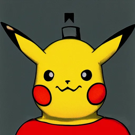 Image similar to a portrait of pikachu by de chirico