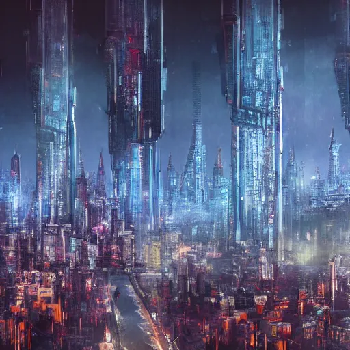 Image similar to panoramic of futuristic city