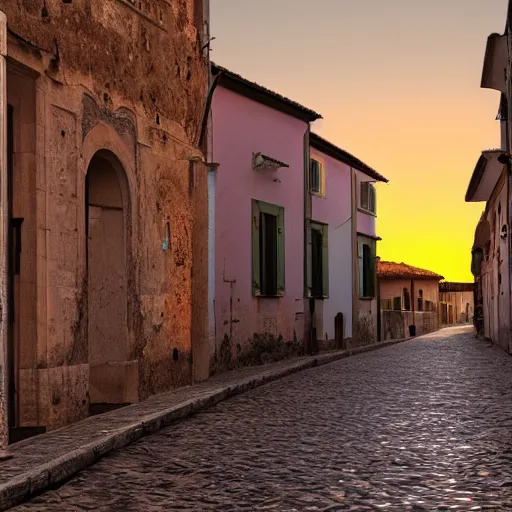 Prompt: sunset in a coastal town in italy, photorealistic, dynamic light, ultra detailed, cinematic