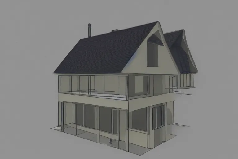 Image similar to a gradually decreasing polygon render of a house