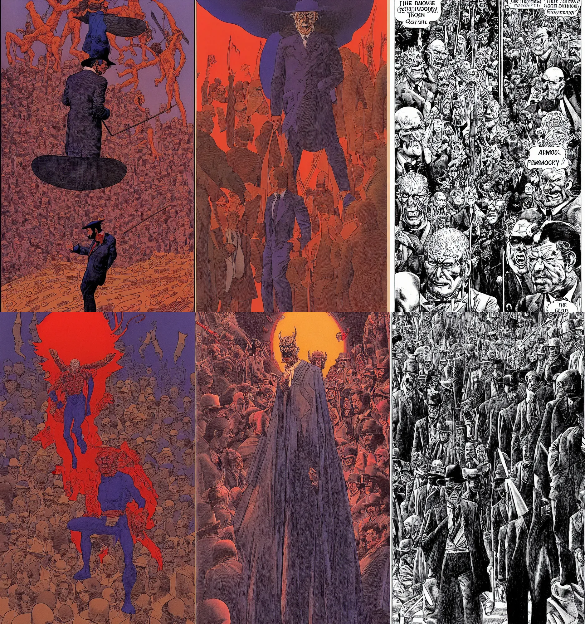 Image similar to the demonology of modern politics, by jean giraud