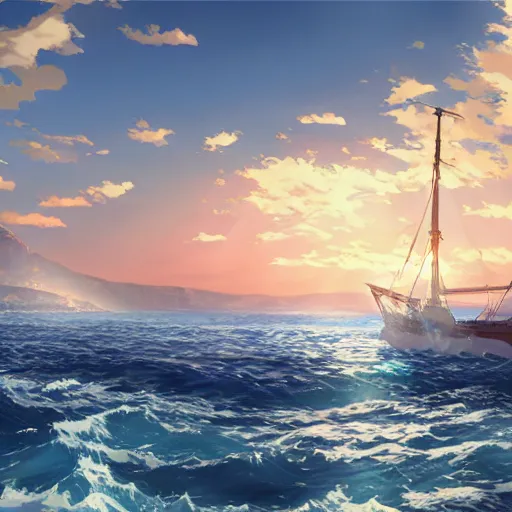 Prompt: Whipping of the Hellespont, realistic, dramatic lighting, by Makoto Shinkai