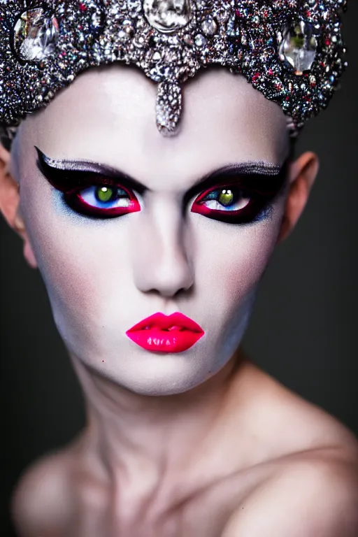 Image similar to realistic photoshooting for crazy fashion catwalk, couture, fashion photography, 8 0 mm lens, 1. 2 aperture