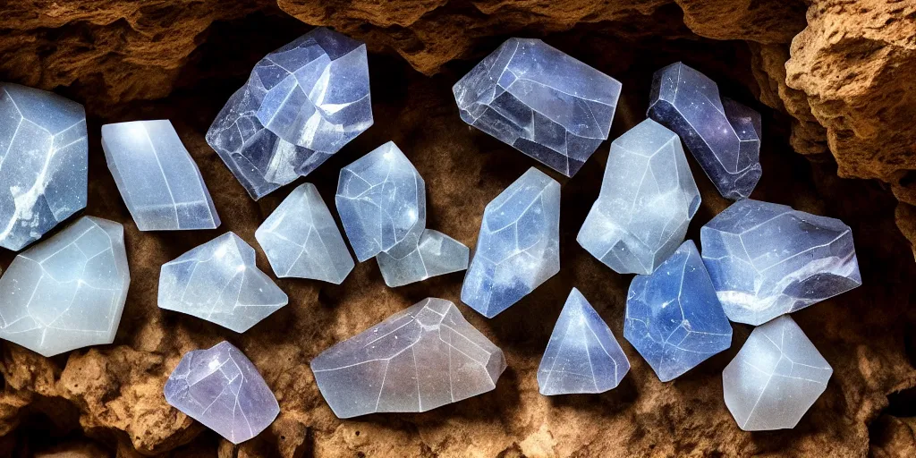 Prompt: mystical mysterious cave crystals