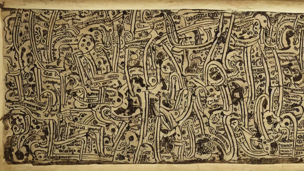 Image similar to 17th century scroll with illustrations of human bones!!! described in an alien language,