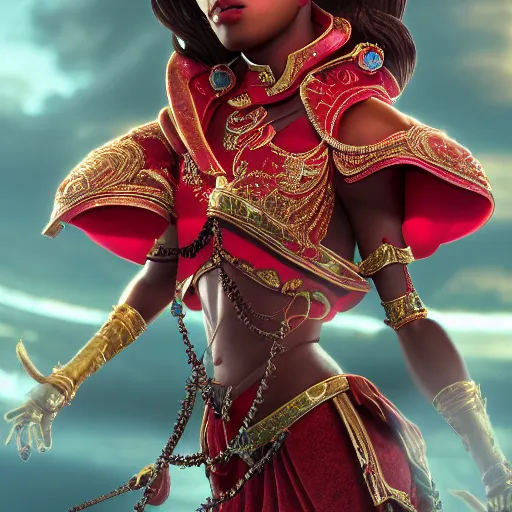 Image similar to wonderful princess of ruby with dark skin, ornate 8 k gorgeous intricate detailed, accent lighting, dramatic light, octane render