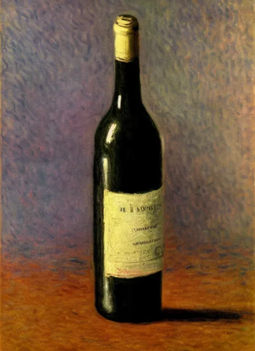 Image similar to bottle of wine, made by Hugo Heyrman, Digital matte art, by Oscar-Claude Monet