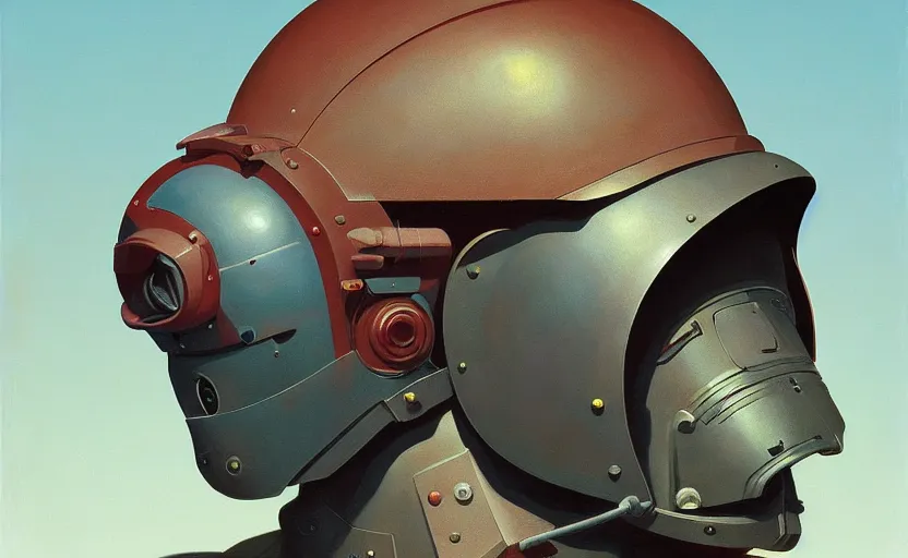 Image similar to Portrait of an engineer with helmet, very coherent, painted by Edward Hopper, Wayne Barlowe, painted by James Gilleard, airbrush, art by JamesJean