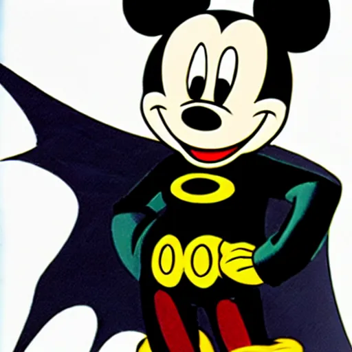 Image similar to mickey mouse as batman
