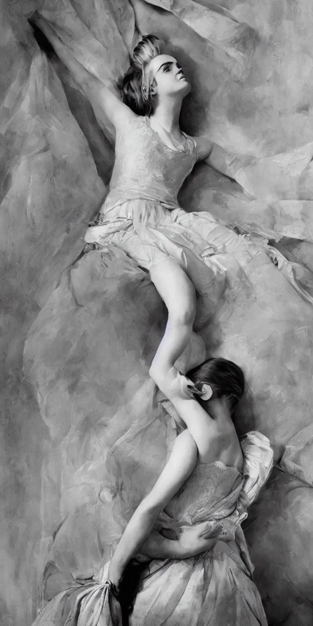 Image similar to portrait emma watson stretching southern belle greg rutkowski cecil beaton