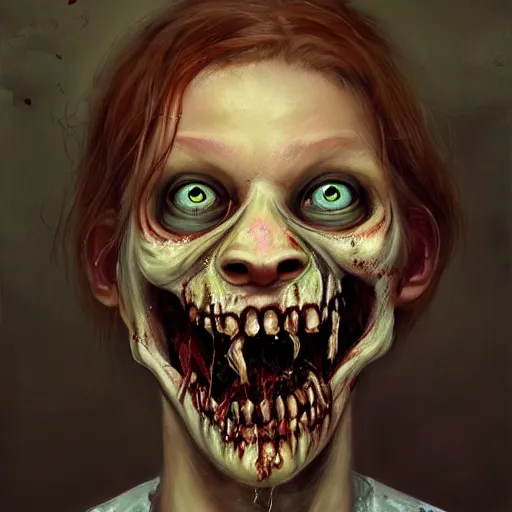 Image similar to young aphex twin as a smiling zombie wearing a dress, 7 days to die zombie, gritty background, fine art, award winning, intricate, elegant, sharp focus, cinematic lighting, digital painting, 8 k concept art, art by michael hussar, art by brom, art by guweiz and z. w. gu, 8 k