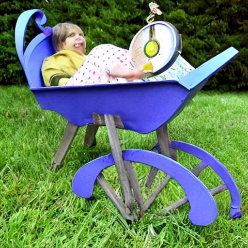 Image similar to alice in wonderland wheelbarrow