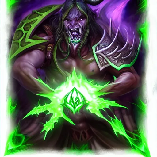 Image similar to illidan stormrage killing malfurion stormage, magic, duel, blades, hatred, killing, photorealistic