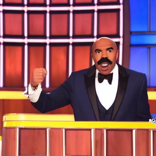 Prompt: Steve harvey as George Washington on family feud