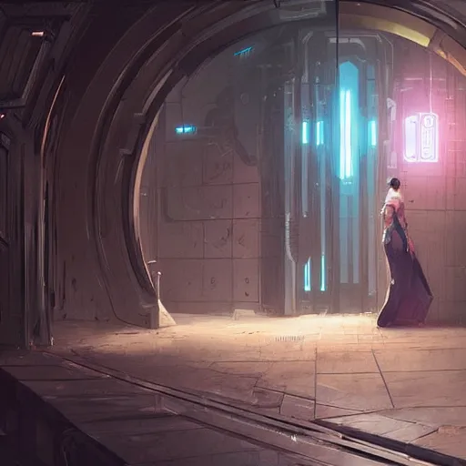 Image similar to the entrance to an impenetrable vault, elegant digital illustration by greg rutkowski, cyberpunk, android netrunner