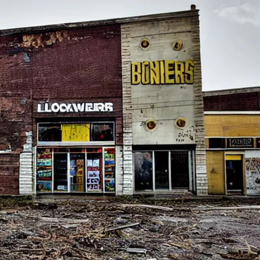 Image similar to abandoned blockbusters,