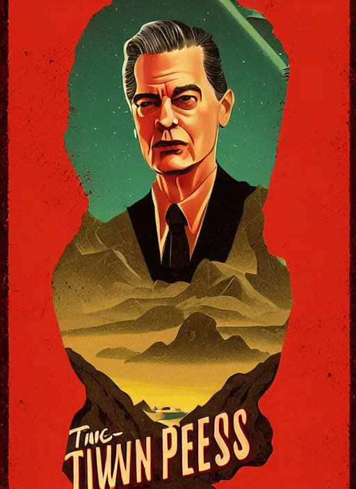Prompt: twin peaks movie poster art by enric torres - prat