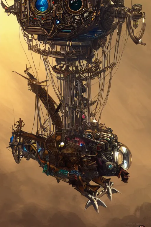 Image similar to Clockpunk Flying Machine, fantasy, magic, ultra detailed, digital art, trending on artstation, illustration