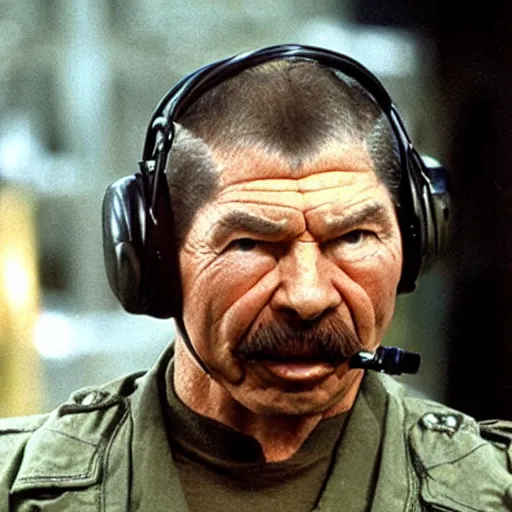 Image similar to Charles Bronson as Doomguy