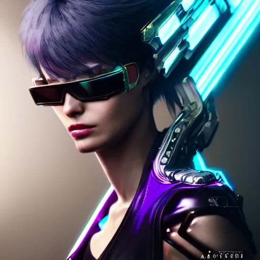 Image similar to Bayonetta, cyberpunk style, digital painting, artstation, concept art, smooth, sharp focus, hyperrealistic, illustration, artstation trending, octane render, unreal engine, ambient light, dynamic lighting