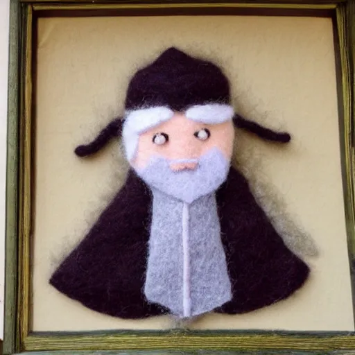 Image similar to Albus Dumbledore made out of wool