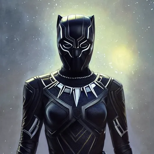 Prompt: portrait painting of a teenage black gir wearing black panther armour from the mcu, ultra realistic, concept art, intricate details, eerie, highly detailed, photorealistic, octane render, 8 k, unreal engine. art by artgerm and greg rutkowski and alphonse mucha